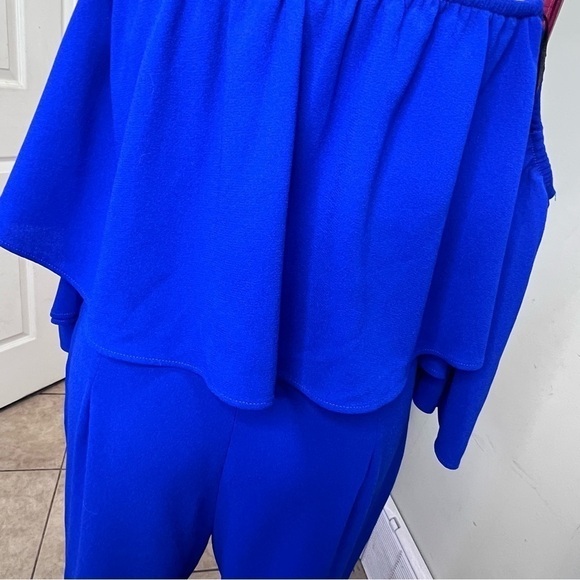 ZARA Off Shoulder Blue Jumpsuit Bloggers Favourite Size Small - Picture 6 of 14